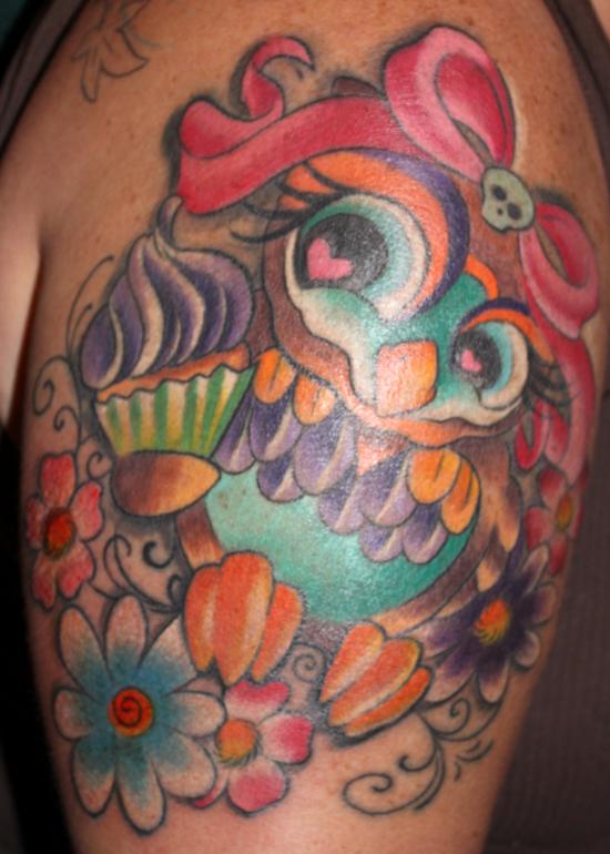 Looking for unique  Tattoos? Pretty Owl Print Tattoo